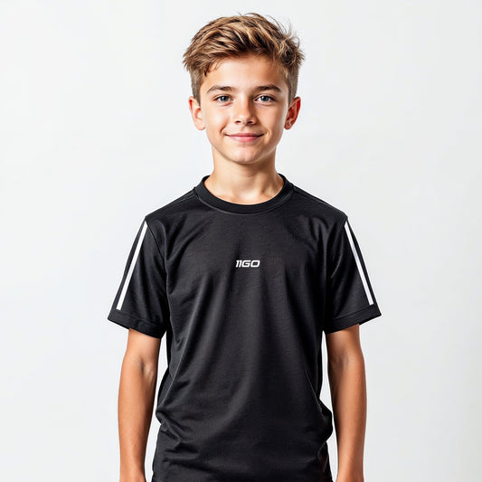 Personalisiertes Fußballtrikot mit Hose Schwarz mit eigenem Namen und Nummer