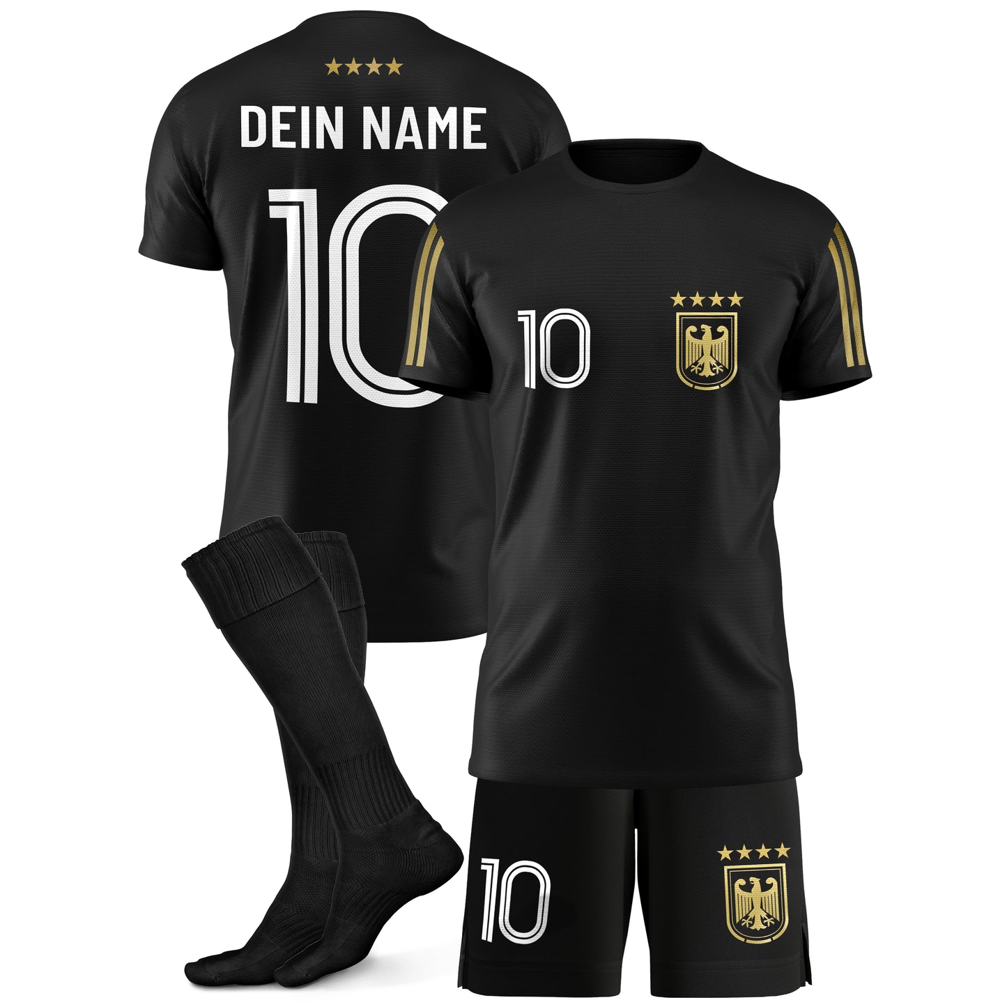 Personalisierte Deutschland Fußball-Set für Kinder mit eigenem Namen und Nummer