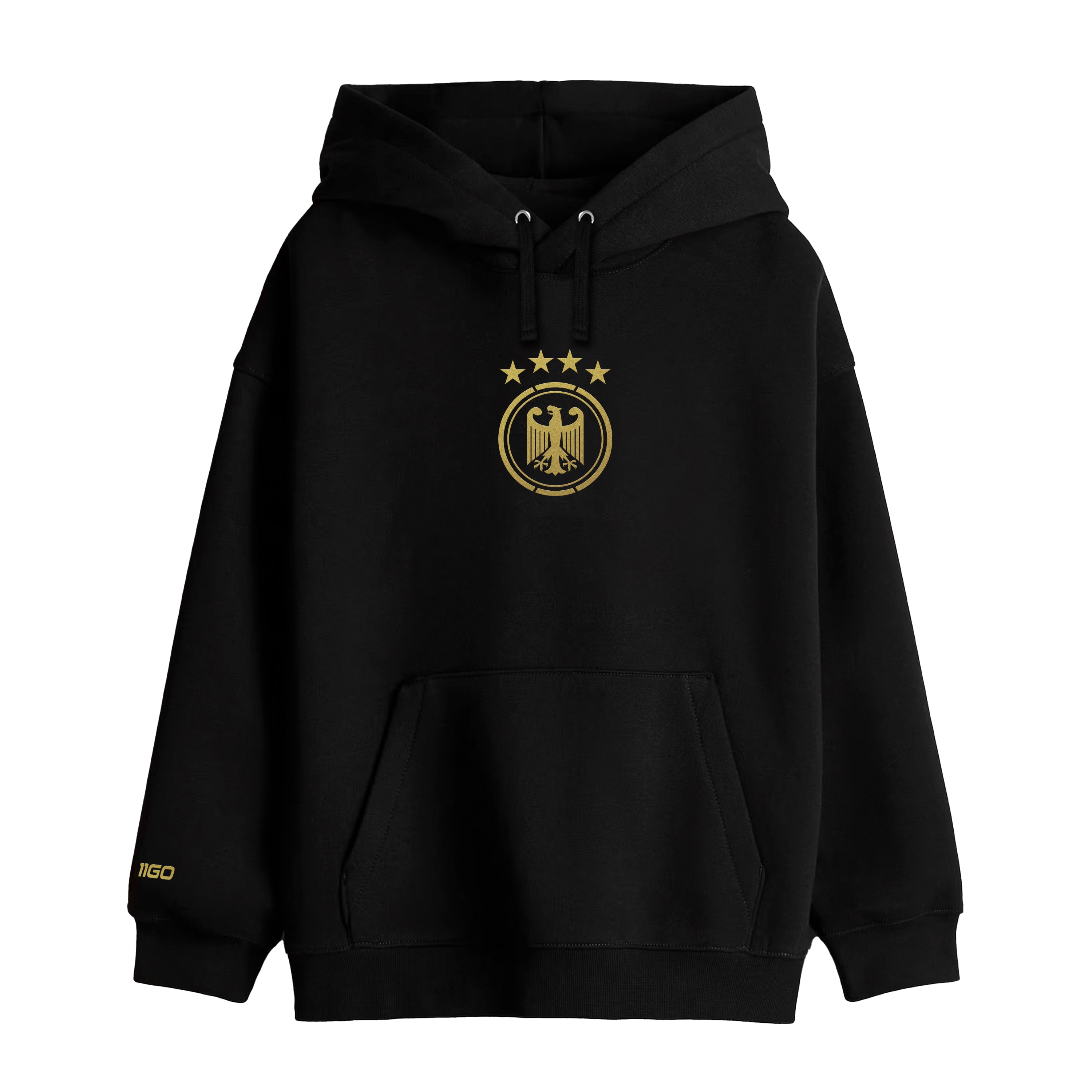Schwarz Deutscher Fußball-Hoodie für Kinder