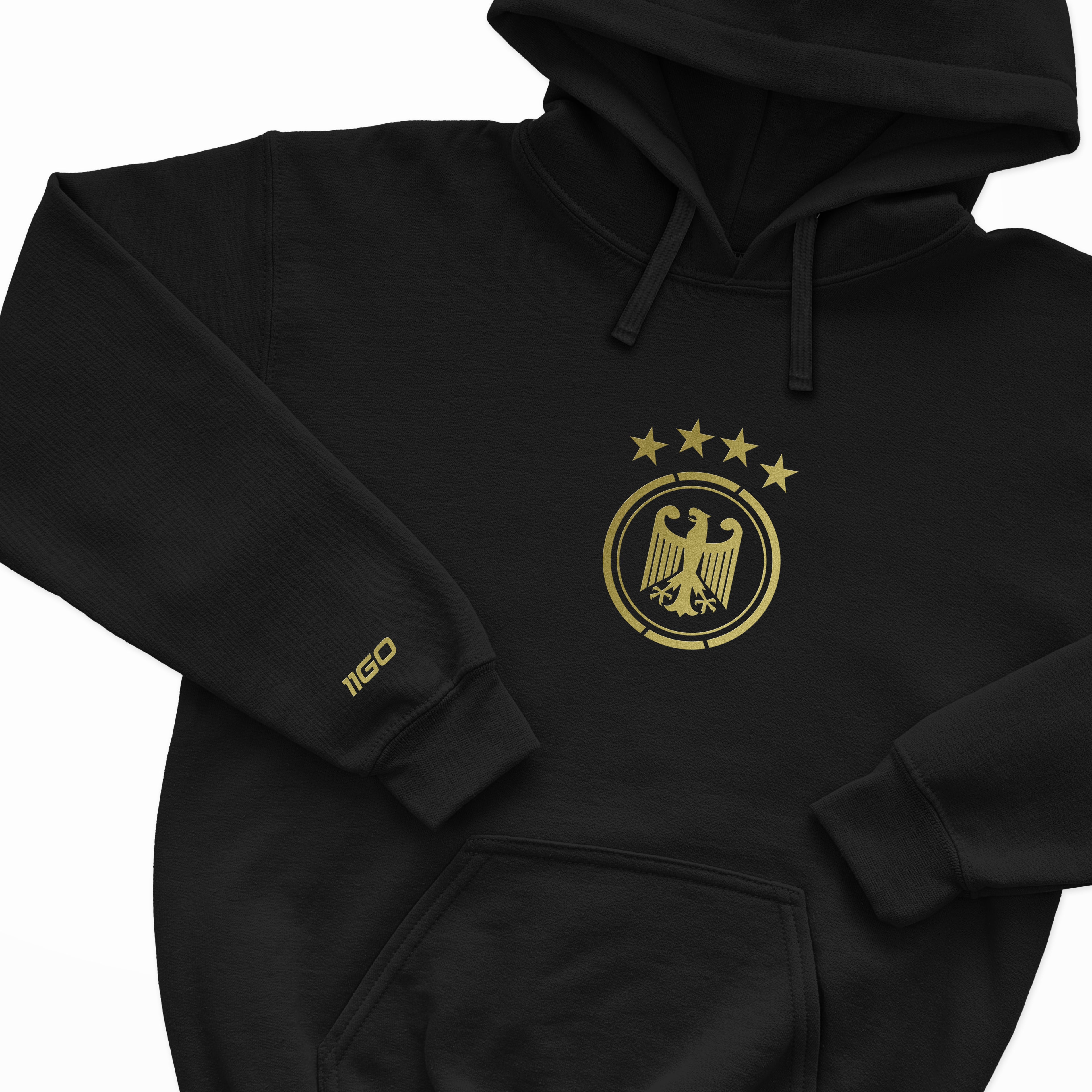 Schwarz Deutscher Fußball-Hoodie für Kinder