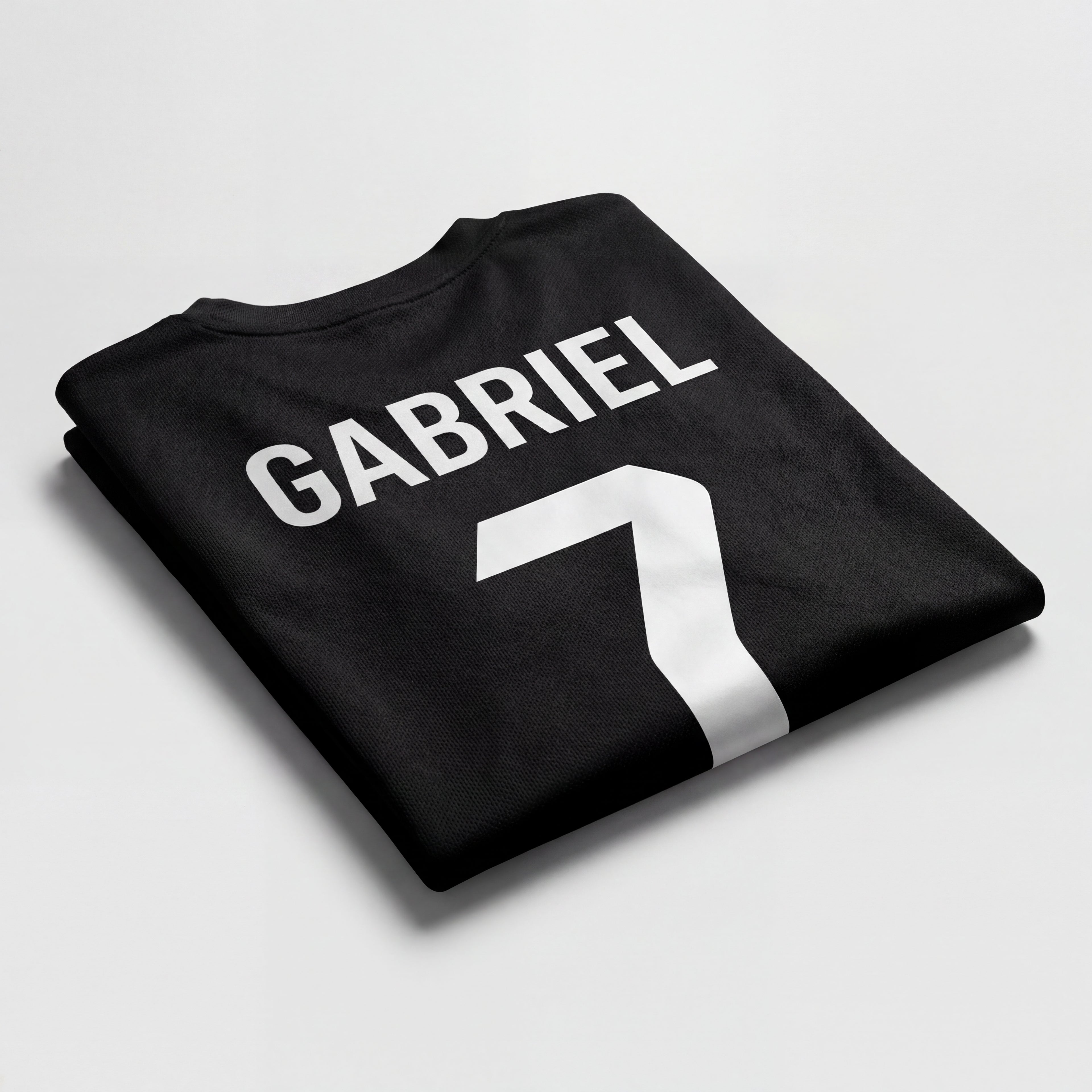 Personalisiertes Kinder-Fußball Set Schwarz mit eigenem Namen und Nummer