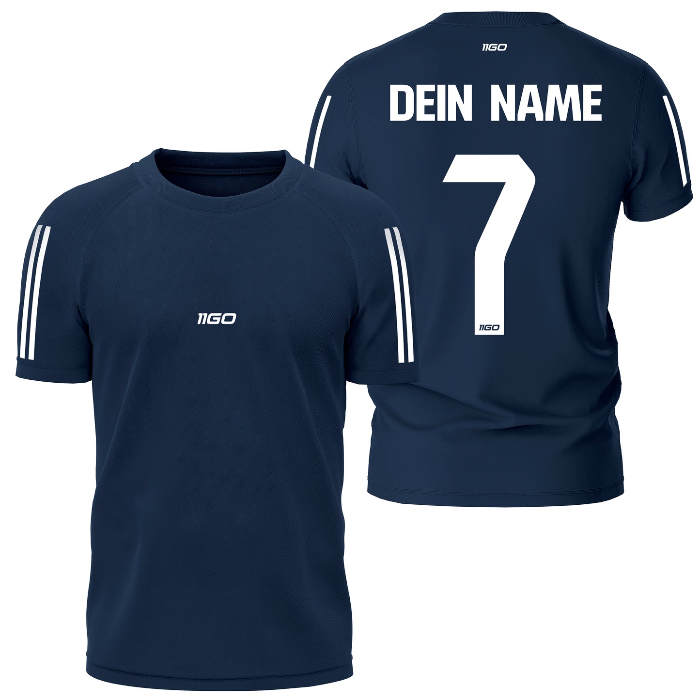 Personalisiertes Fußball Trikot Marine mit eigenem Namen und Nummer