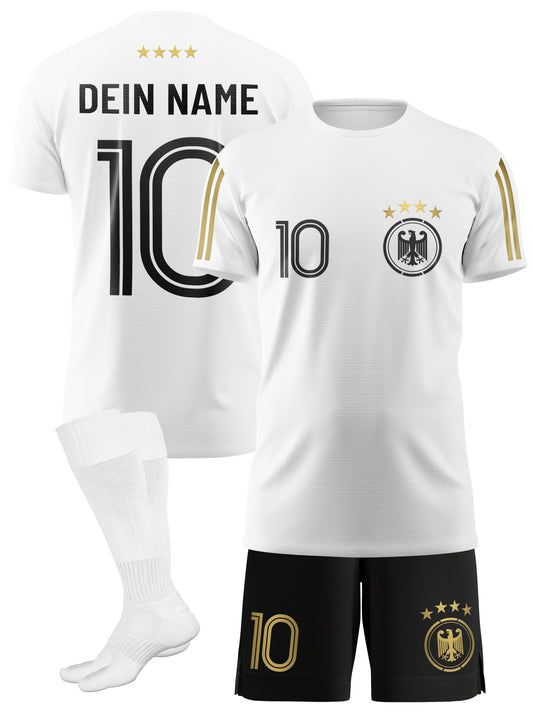 Personalisiertes Deutschland Fußballtrikot-Set für Kinder mit eigenem Namen